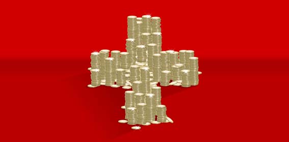 WAHLGELD.COM - PRESSEBILD ILLUSTRATION SCHWEIZERKREUZ AUS GELD